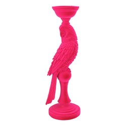 SALE GG Pink Flock Parrot Candlestick