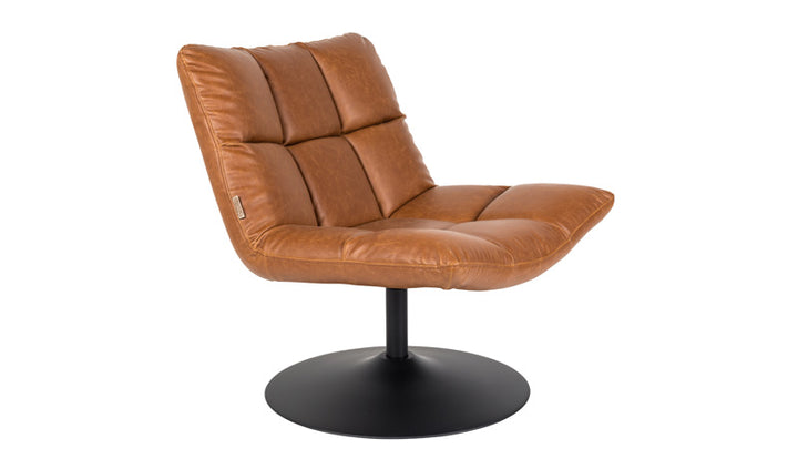 Bar Lounge Leather Chair & Footstool