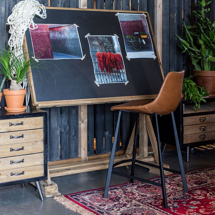 Franky Leather Stools Set