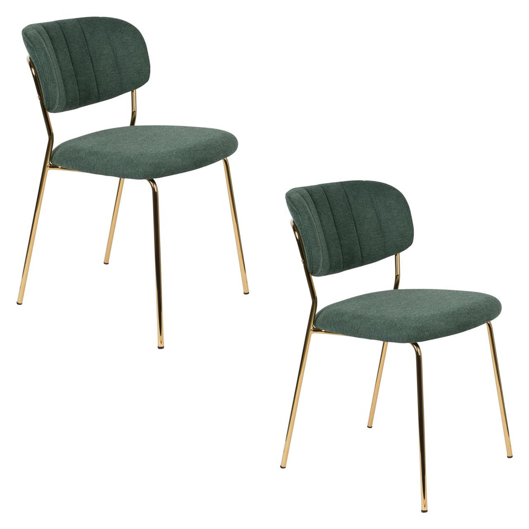 Dark Green &amp; Gold Leg Jolien Chairs Sets