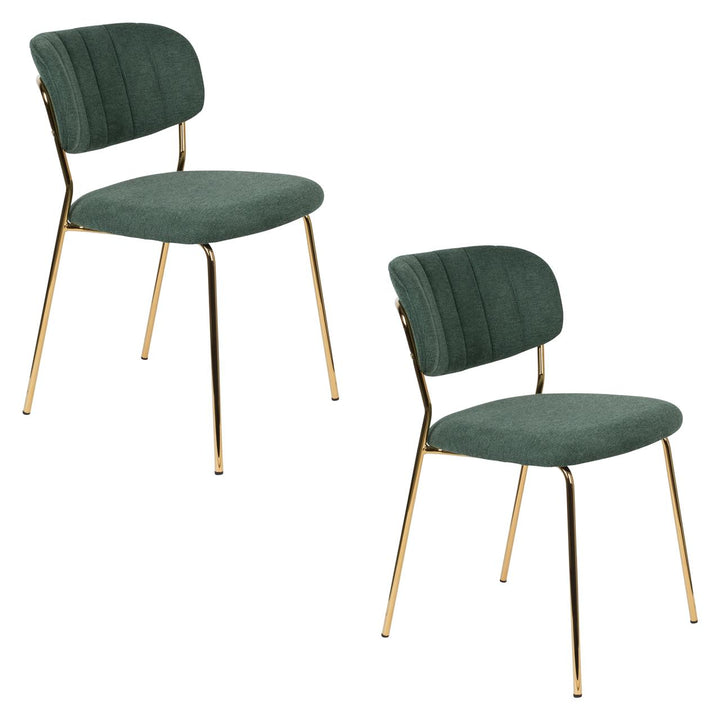 Dark Green &amp; Gold Leg Jolien Chairs Sets