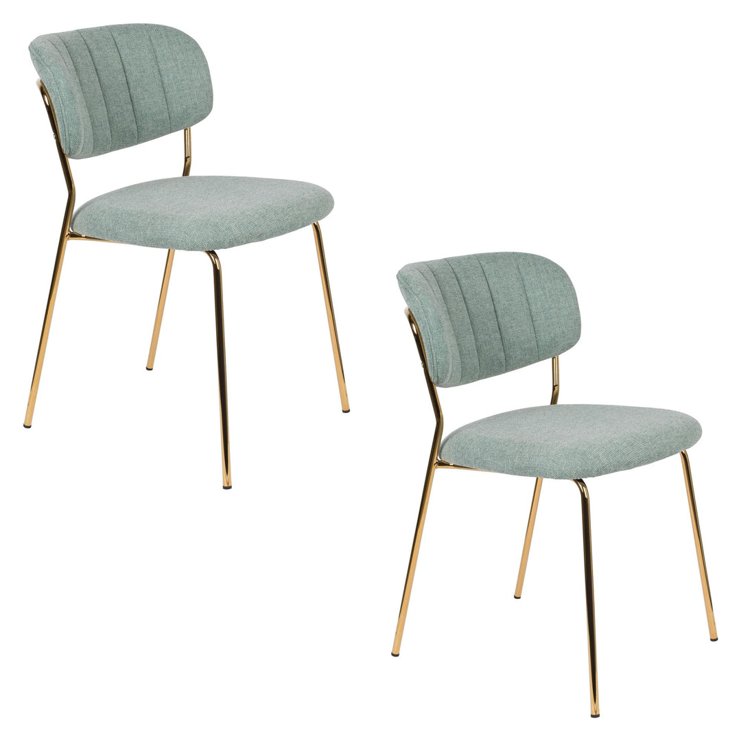 Light Green &amp; Gold Leg Jolien Chairs Sets