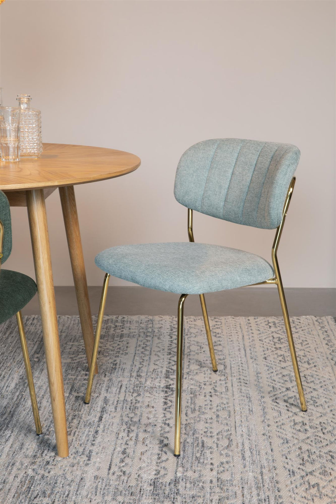 Light Green &amp; Gold Leg Jolien Chairs Sets