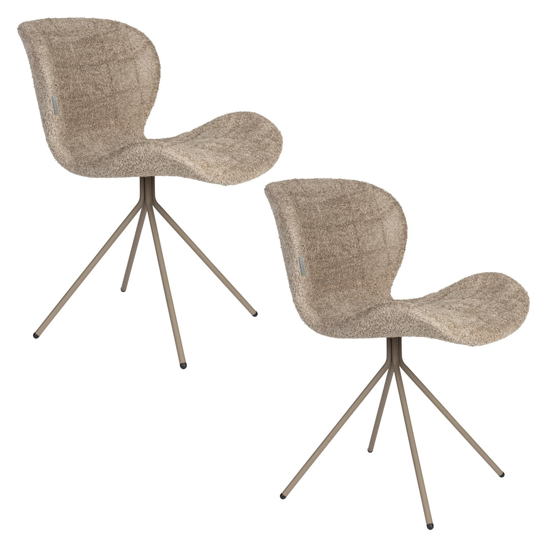 OMG Soft Beige Material Chair Set