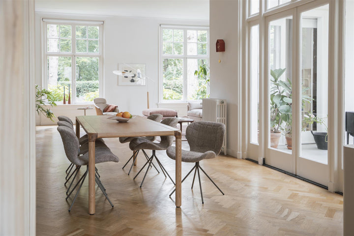 OMG Soft Beige Material Chair Set