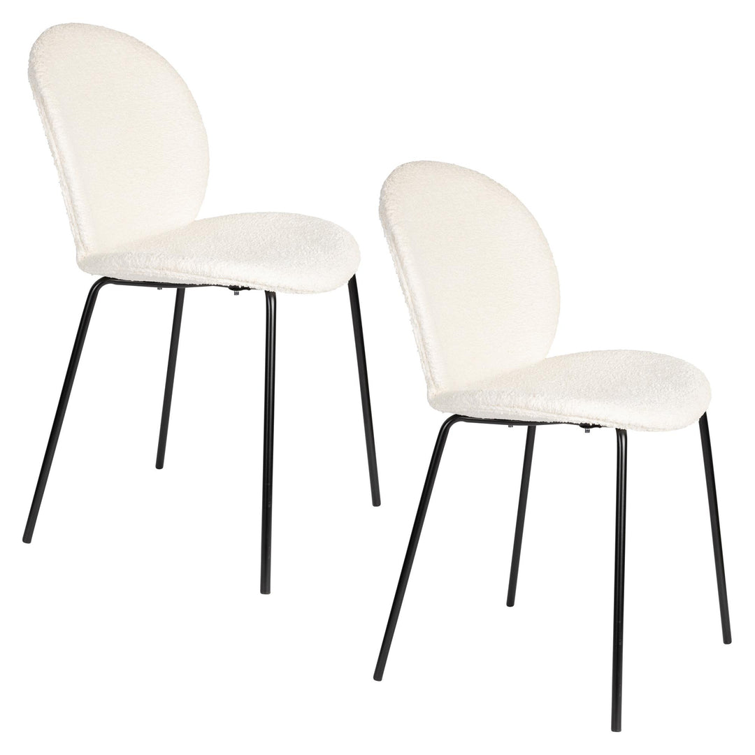 Zuiver Off White Bonnet Dining Chairs Set