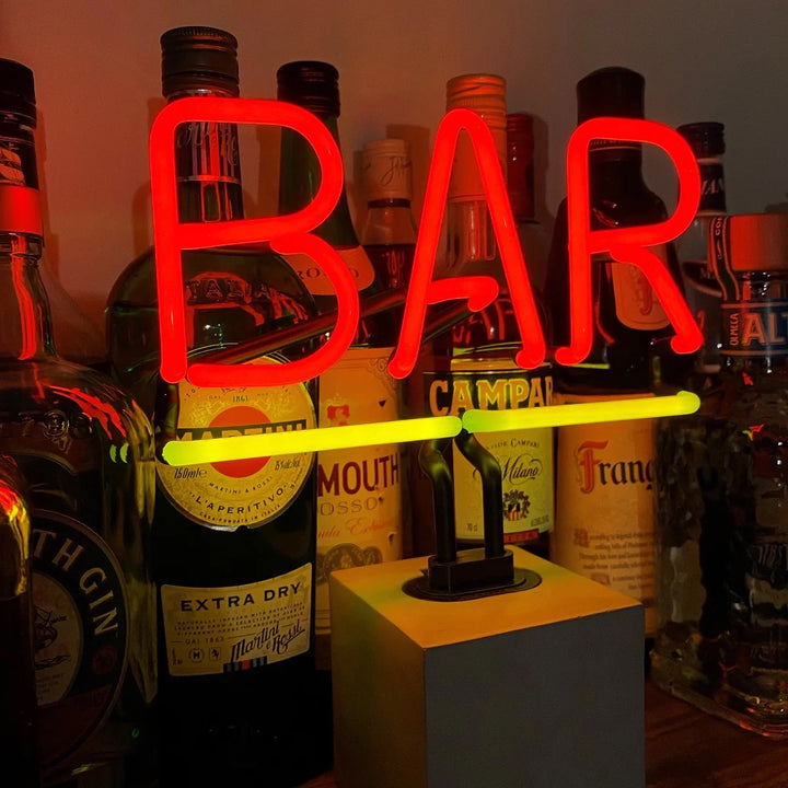 Neon Bar Light On Base