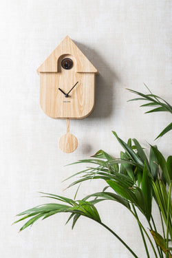 Modern Bird Song Wooden Clock