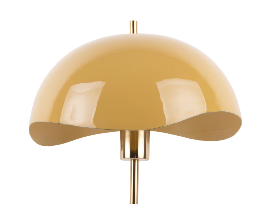 Honey Yellow Waved Dome Table Lamp