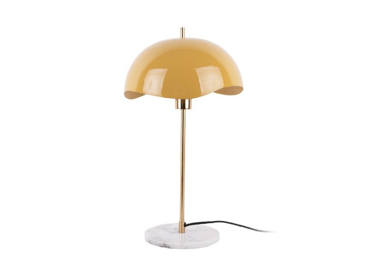 Honey Yellow Waved Dome Table Lamp