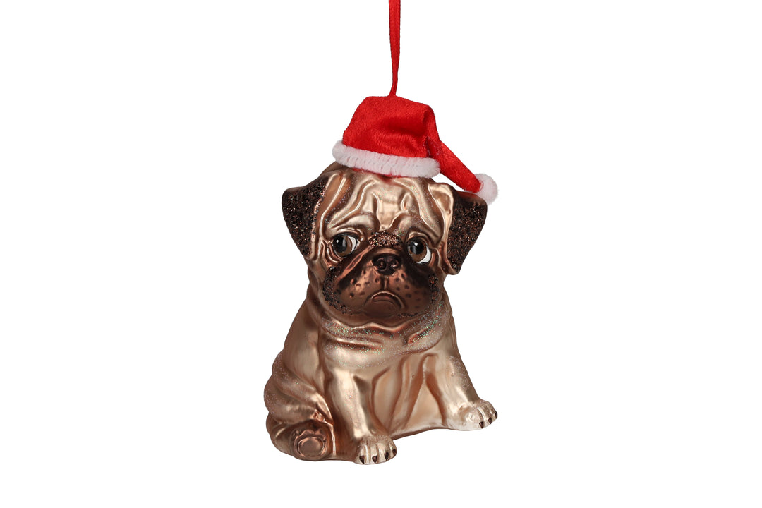 Pug Dog Xmas Hat Decoration