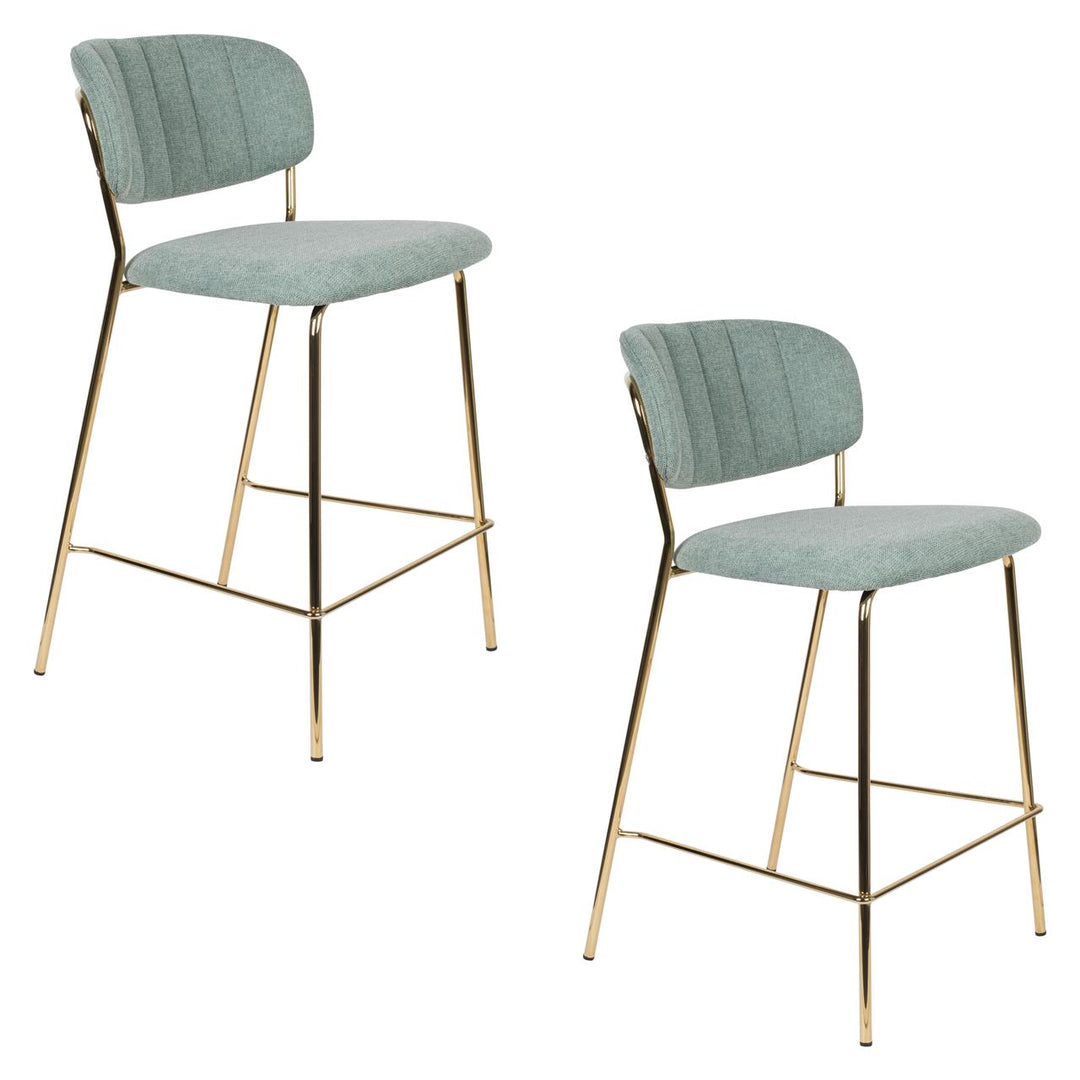 Light Green &amp; Gold Leg Jolien Stool Set