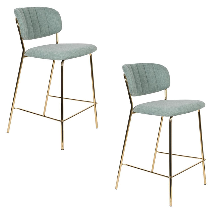 Light Green &amp; Gold Leg Jolien Stool Set
