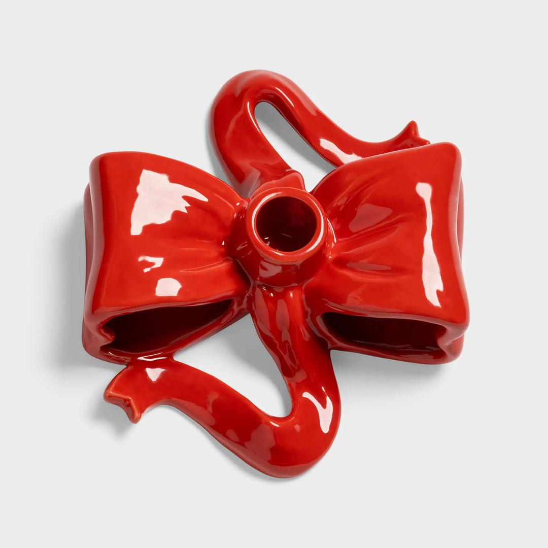 Candle Holder Red Ribbon