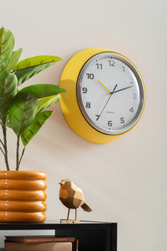 Modern Retro Yellow Wall Clock