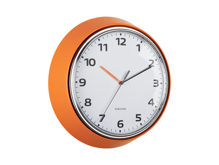 Modern Retro Orange Wall Clock