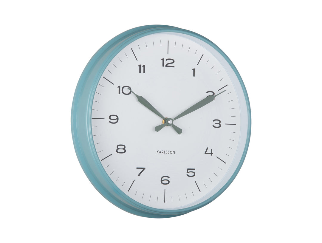 Misty Blue Modern Factory Wall Clock