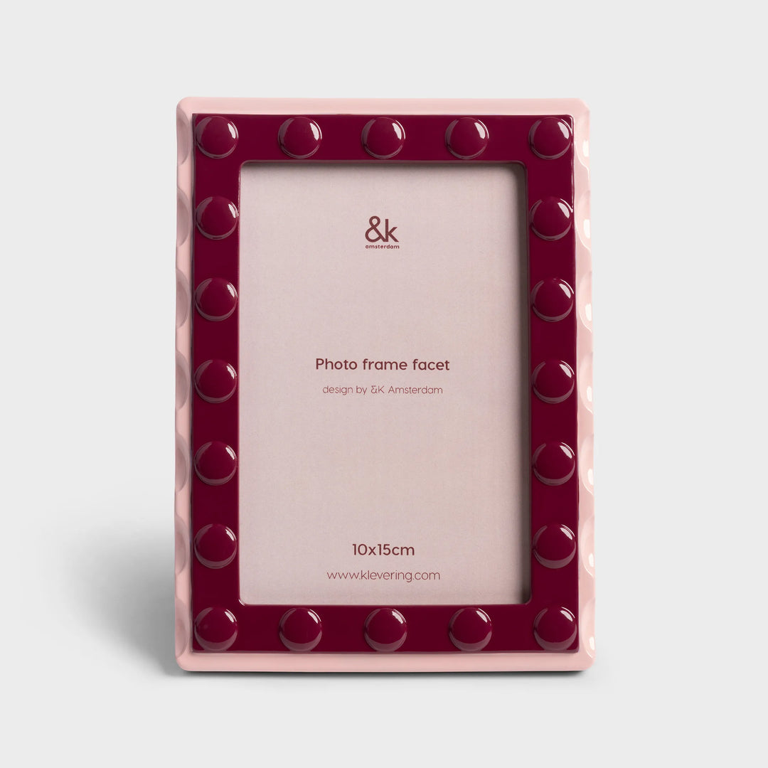 Pink Rectangle Large Facet Photo Frame