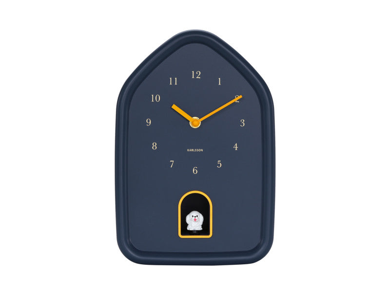 Dark Blue Modern Doggy Wall Clock