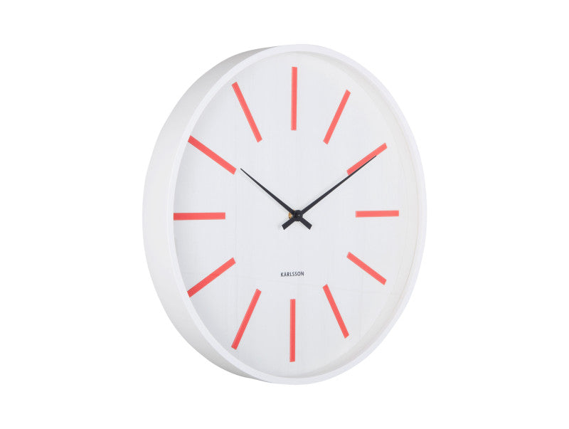 Bright Red Retro Arruga Wall Clock