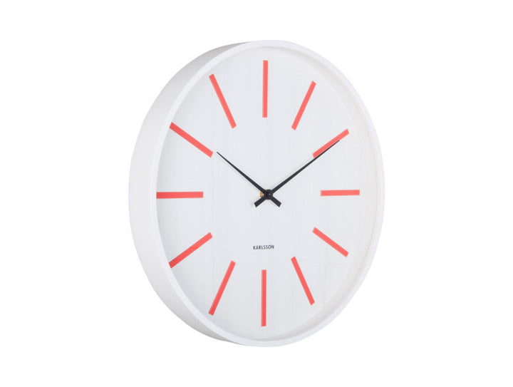 Bright Red Retro Arruga Wall Clock