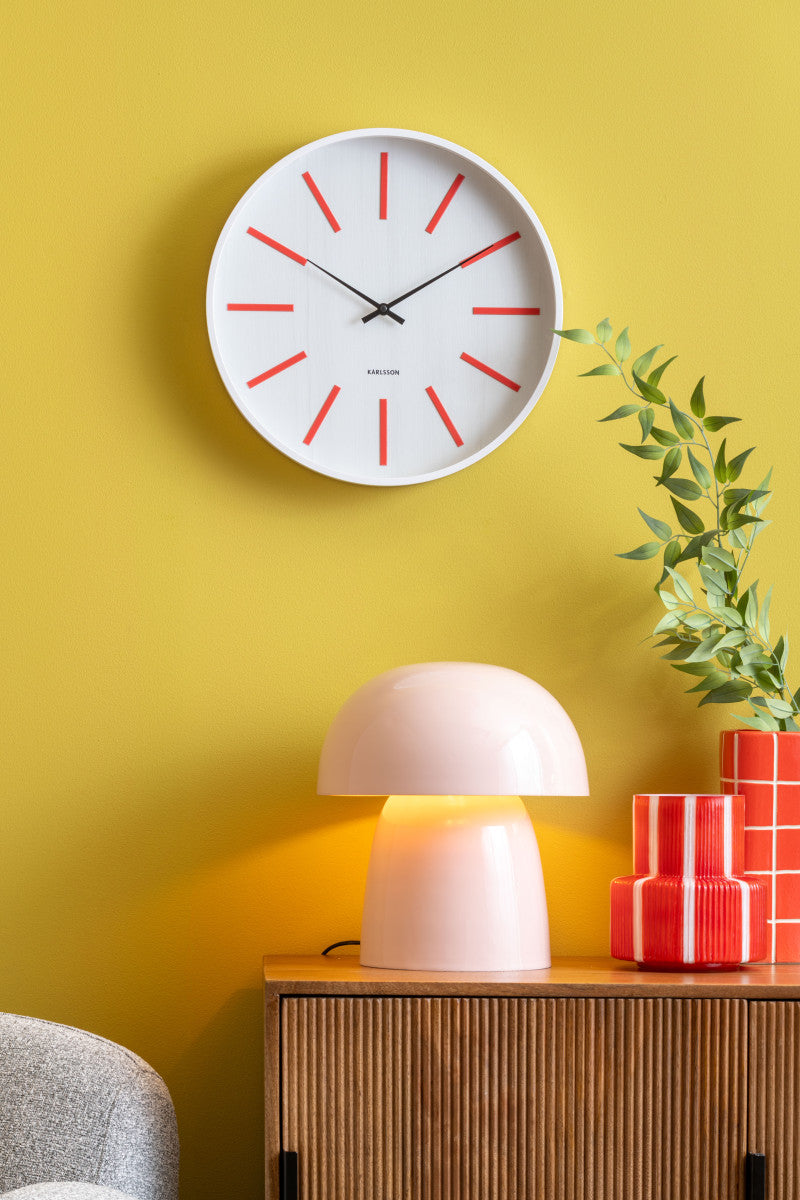 Bright Red Retro Arruga Wall Clock