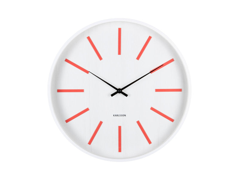 Bright Red Retro Arruga Wall Clock