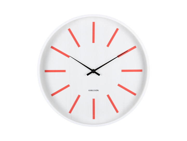 Bright Red Retro Arruga Wall Clock