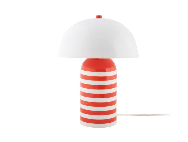 Rayado Retro Bright Orange &amp; White Table Lamp