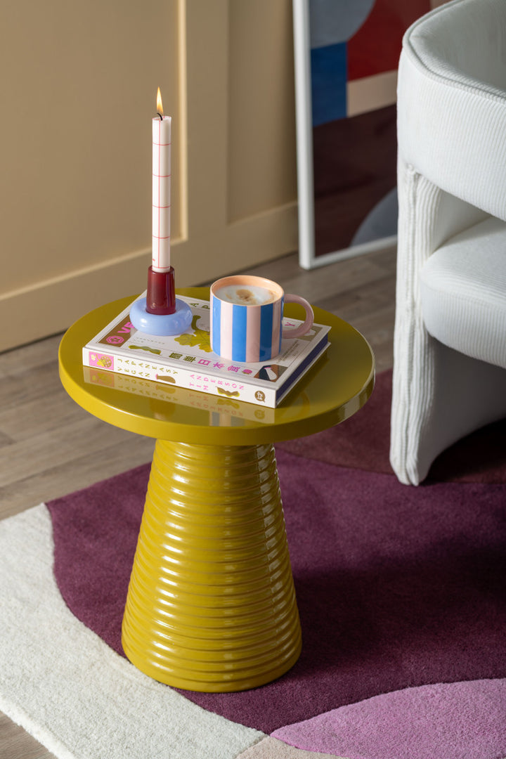 Olive Green Catania Ribbed Side Table