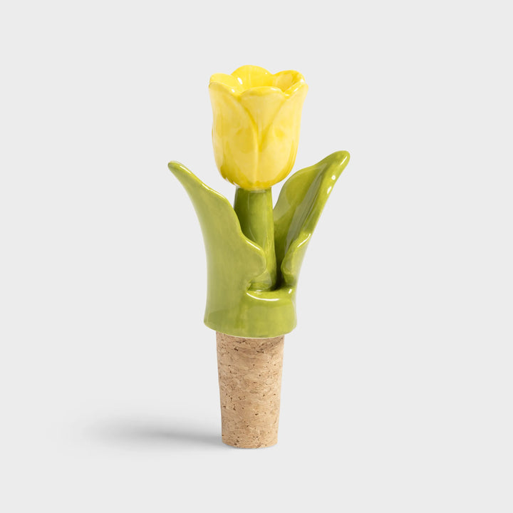 &amp;k Yellow Tuilip Bottle Stopper