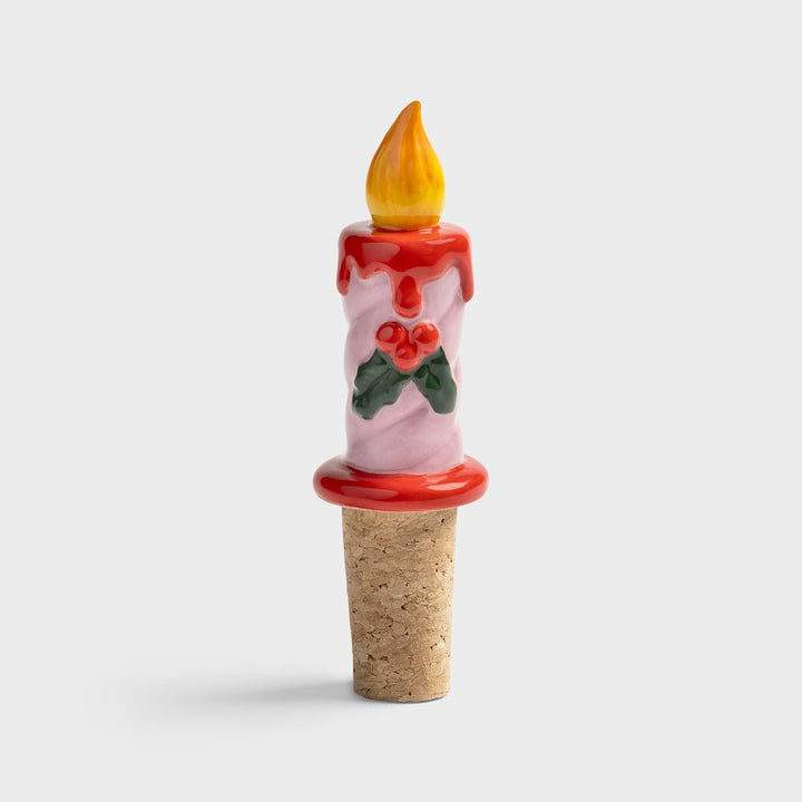 &amp;k Pink Candle Bottle Stopper