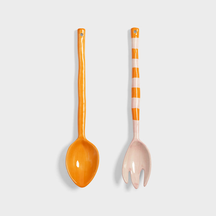 &amp;K Boavista Stripe Salad Server Set