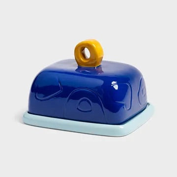 &k Blue Sketch Butter Dish