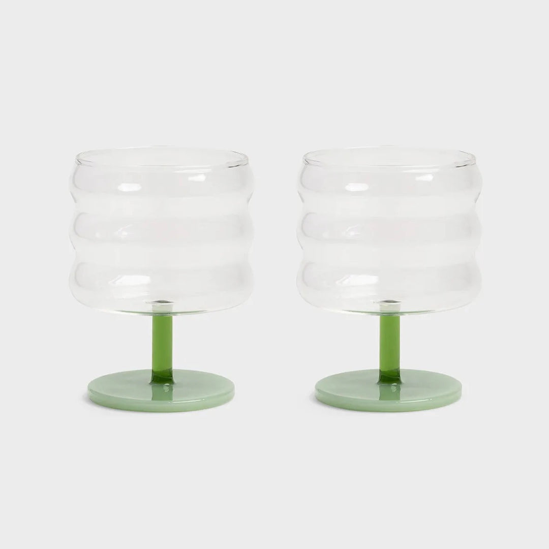 &K Green Glass Mingle Set