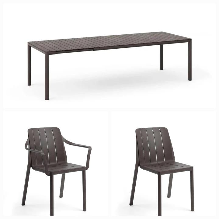 SALE Nardi Terra Extendable 'Tevere' Dining Table & 'Tiberina' Chair Set