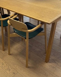SALE Ex-Display Skovby 842 Stackable Dining Arm Chairs &amp; Green Seat Pads