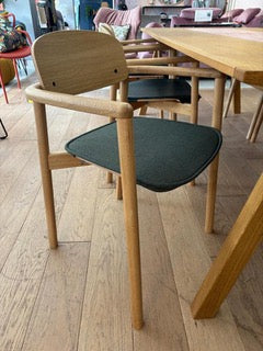 SALE Ex-Display Skovby 842 Stackable Dining Arm Chairs &amp; Green Seat Pads