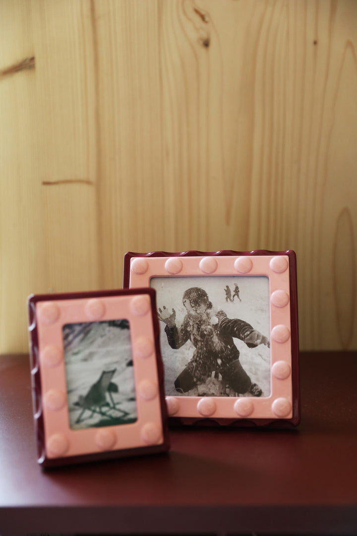 Pink Square Facet Photo Frame