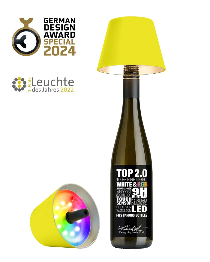 Neon Yellow Rechargeable Bottle Top Light