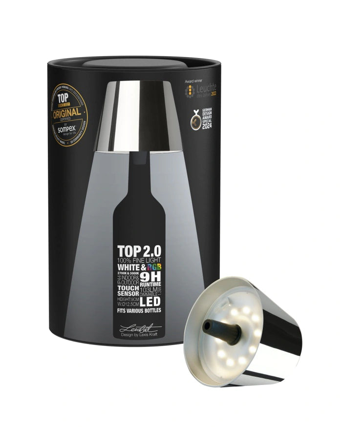 Metallic Rechargeable Bottle Top Lights
