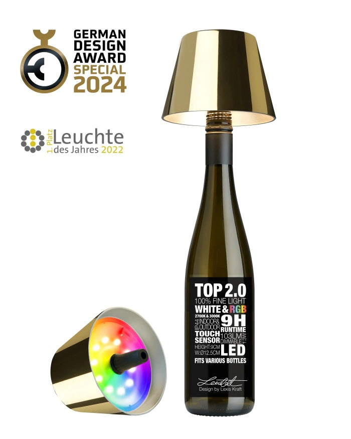 Metallic Rechargeable Bottle Top Lights