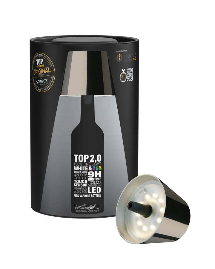 Metallic Rechargeable Bottle Top Lights