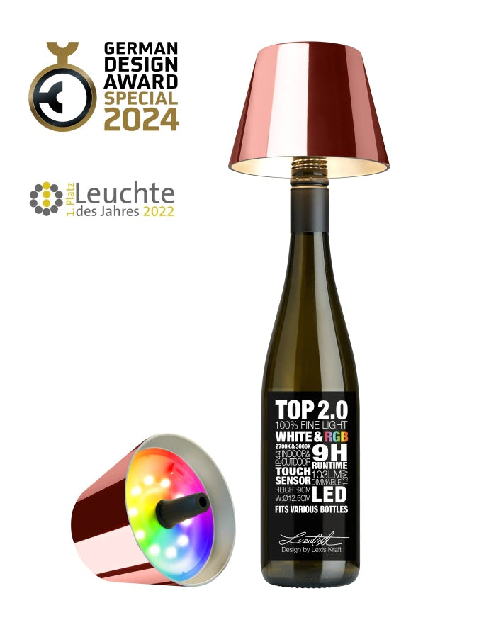 Metallic Rechargeable Bottle Top Lights