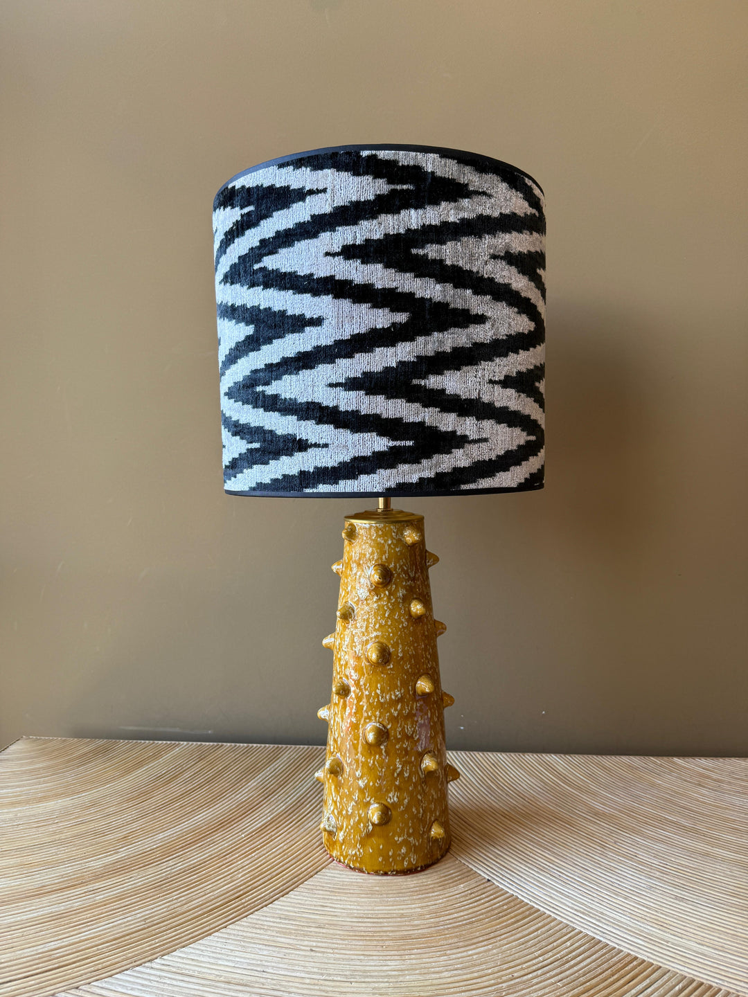 Marrakech Spikes Cone Ochre Table Lamp