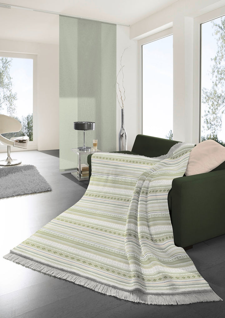 Kian Stripe Green Blanket