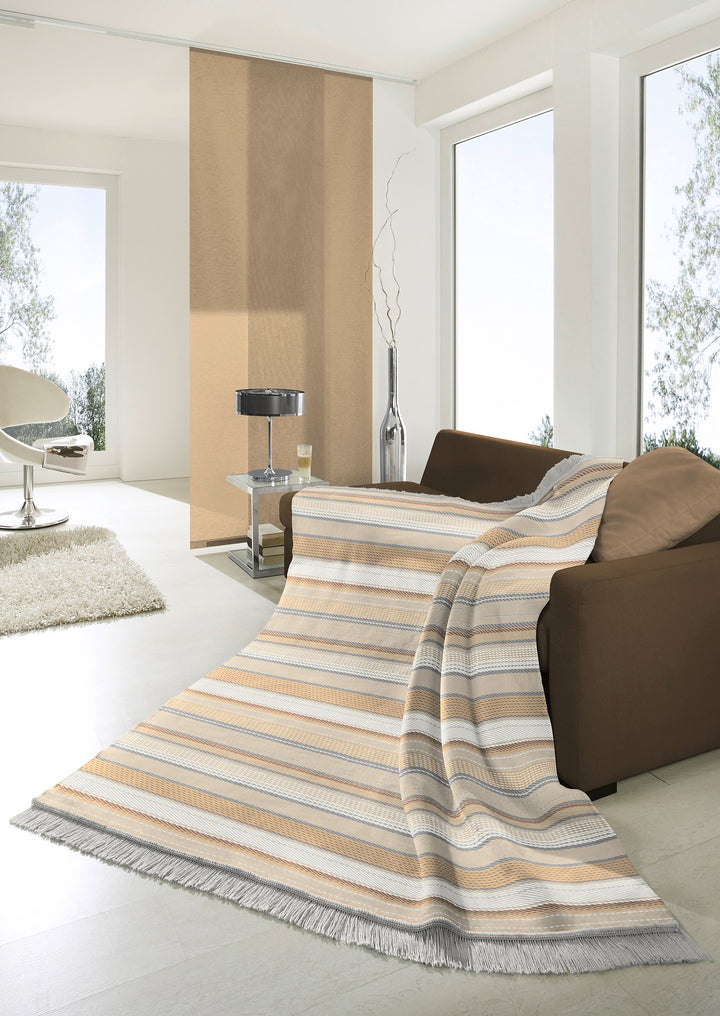 Neptune Stripe Natural Blanket