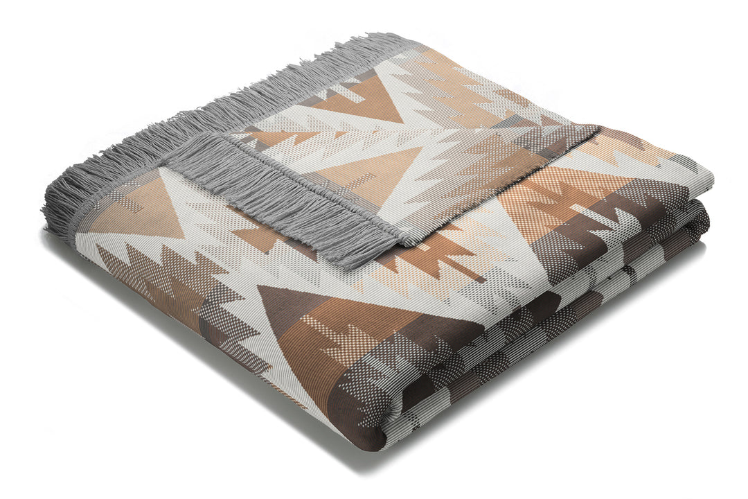 Ikat Diamond Natural Blanket