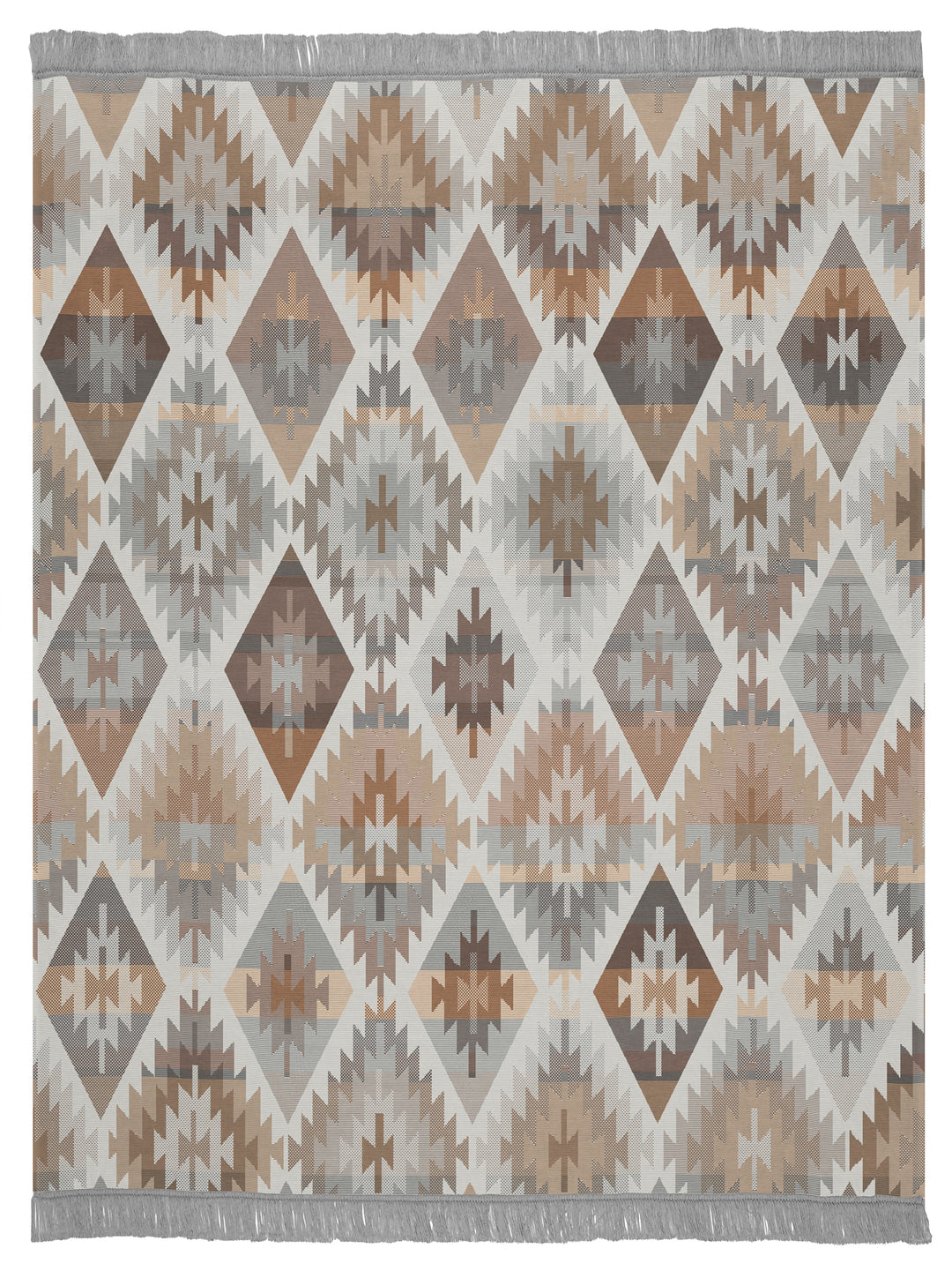 Ikat Diamond Natural Blanket