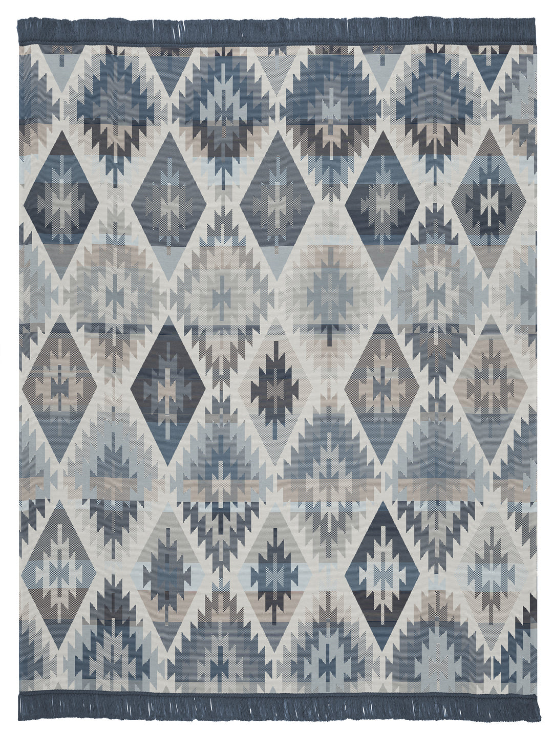Ikat Diamond Blue Blanket